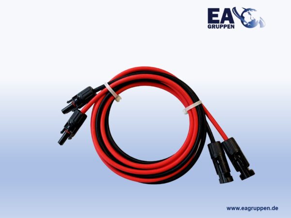 2 x 2m Solar DC Verlängerungskabel 6mm² beidseitig mit MC4 kompatiblen Stecker - ZB0037