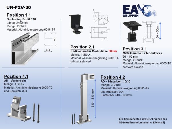 Unterkonstruktion UK-F2V-30- UK0002 – Bild 2