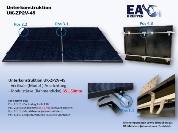Unterkonstruktion UK-ZP2V-45- UK0004