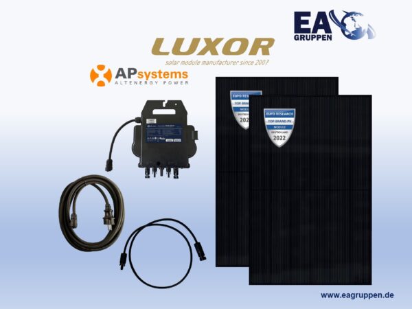 Balkonkraftwerk DUO LUXOR 800W Fullblack APsystems EZ1-M (800W) – SY0756